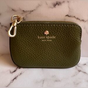 ✨Kate Spade Olive Green Coin Pouch with Gold Zipper Brand New✨